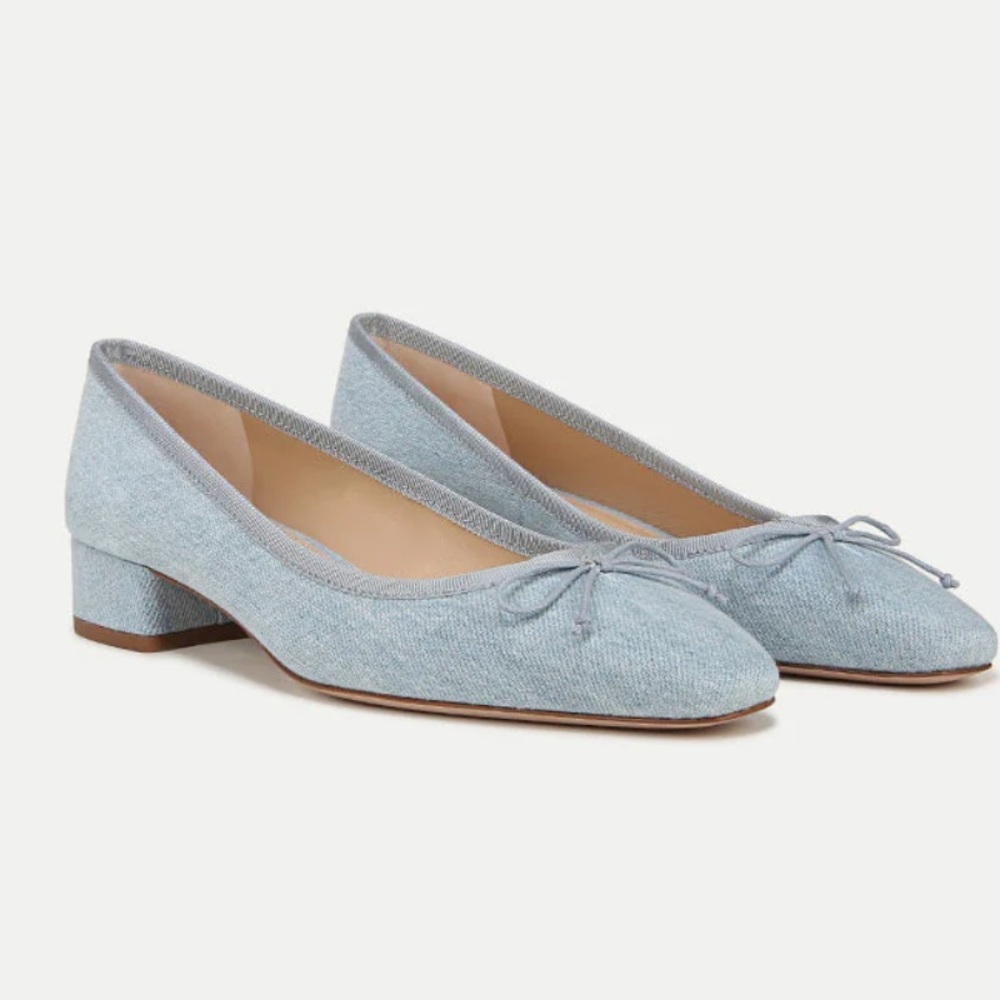 Veronica Beard Cecile Denim Ballet Pumps